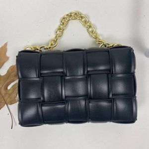 Waist Bags Weave Chain Crossbody BLACK